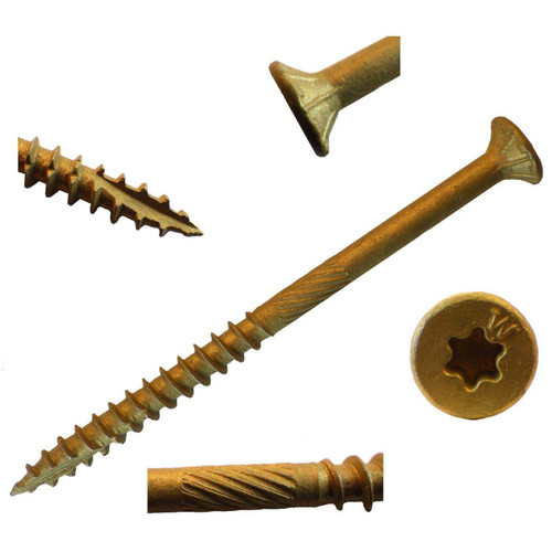 Big Timber BTX834 #8x3/4 T20 Drive Bit Bronze Star Flat Head Screw 10M Cabinet Screws BIG TIMBER