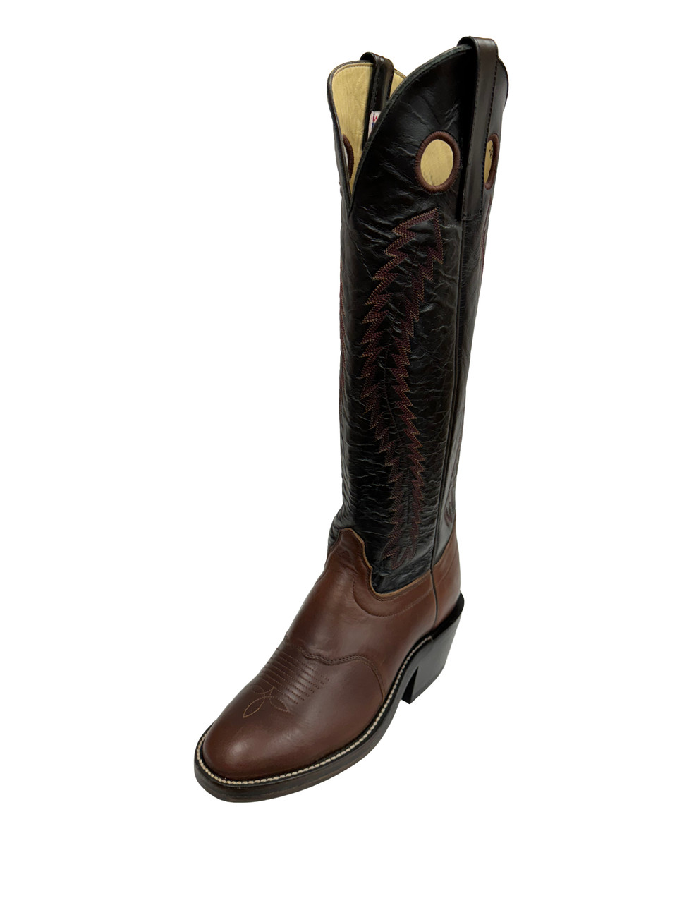 Men's Olathe 6906 Black and Chocolate Buckaroo with Round Toe and