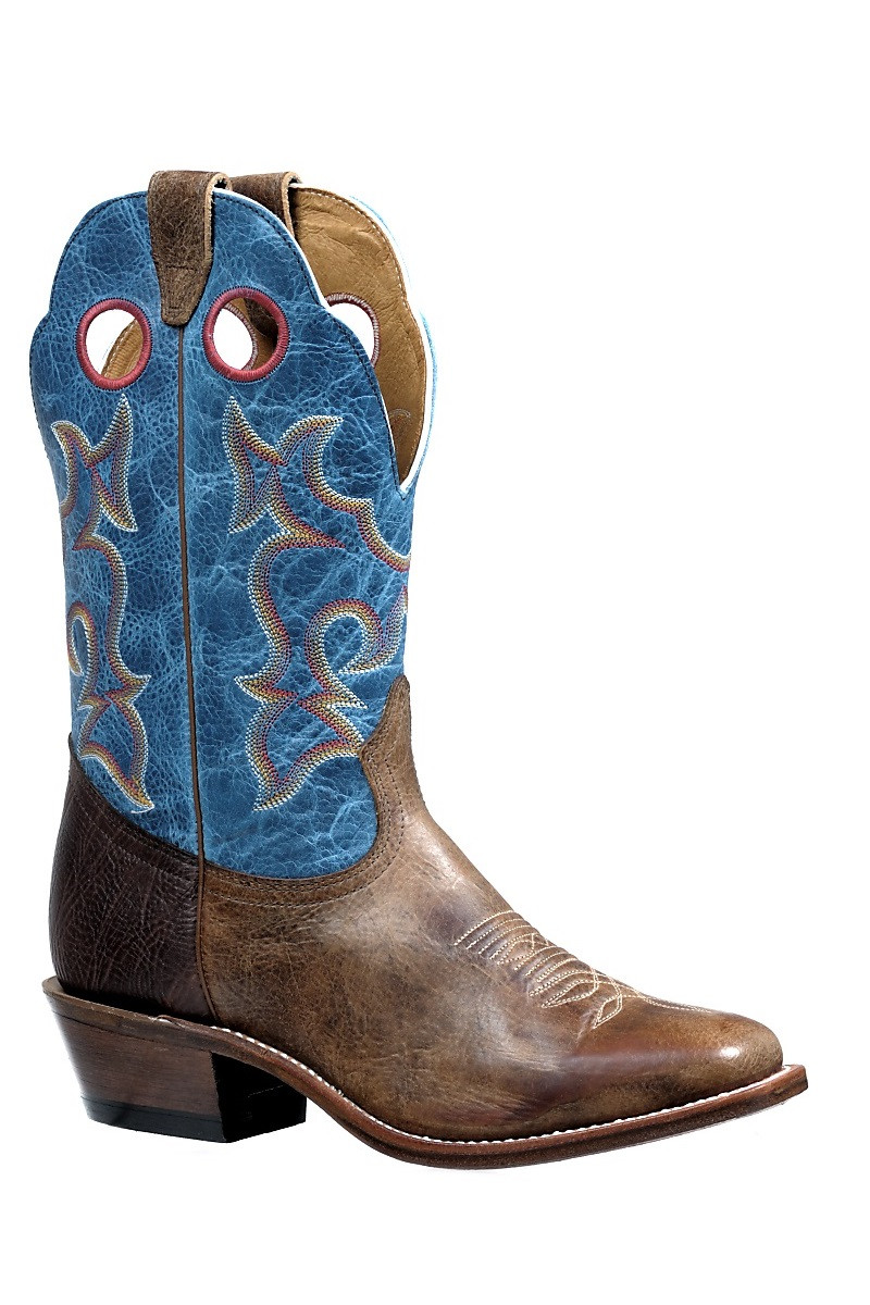 【ミツです】トトリュ ブルーパール・ムーンストーン2点セット Men's Boulet 4736 Tan and Blue with Square Toe and Horseman Heel