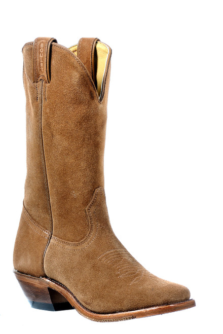 Women's Boulet 0380 Brown Suede with Hybrid Sole, Vintage Square Toe and Cowboy Heel