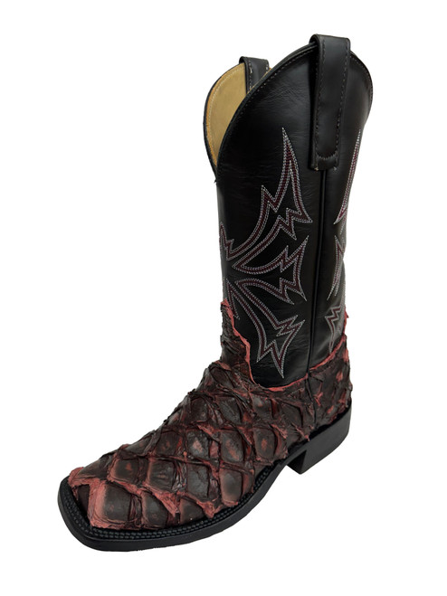 Men's Anderson Bean 0763 Black Cherry Arapaima with Hybrid Sole, Wide Square Toe, and Roper Heel Men's Anderson Bean 0763 Black Cherry Arapaima with Hybrid Sole, Wide Square Toe, and Roper Heel