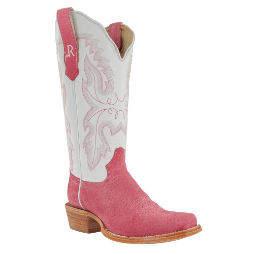 Women's R. Watson L8608-1 Pink Boar with Cutter Toe and Cowboy Heel