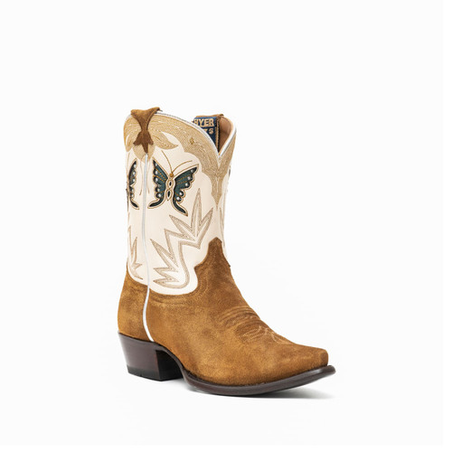 Women's Hyer Nanette Tan Roughout with Snip Toe and Underslung Heel