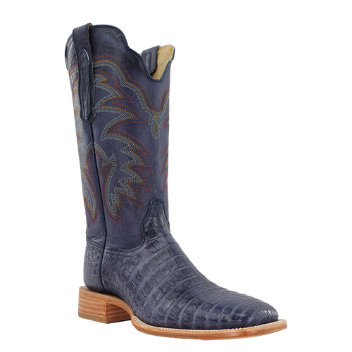 Men's R. Watson 2502-2 Blue Jean Caiman with Hybrid Sole, Wide Square Toe and Walking Heel