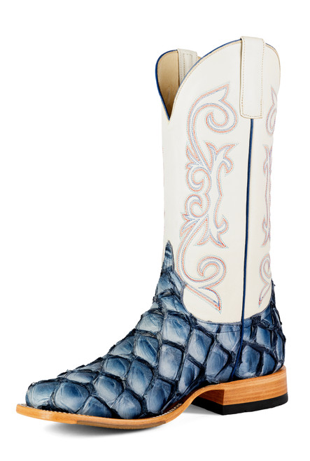 Men's Horsepower Tophand HP8070 Blue Arapaima with Hybrid Sole, Wide Square Toe, and Roper Heel