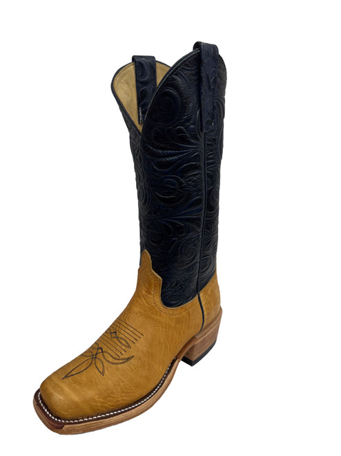 Women's Anderson Bean 1734 Navy and Tan with Hybrid Sole, Cutter Toe, and Riding Heel
