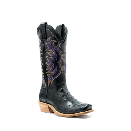 Women's Hyer Colby Black Full Quill Ostrich with Cutter Toe and Underslung Heel