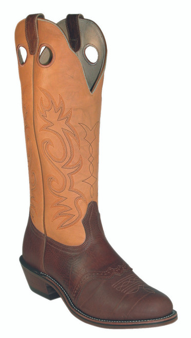 Men's Boulet 2042 Tan and Brown Buckaroo with Round Toe and Horseman Heel
