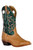 Men's Boulet 9368 Tan and Green with Square Toe and Horseman Heel