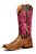 Women's Macie Bean M9165 Pink Embroidered with Hybrid Sole, Wide Square Toe, and Roper Heel