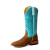 Women's Macie Bean M9159 Blue and Brown with Hybrid Sole, Wide Square Toe, and Roper Heel