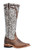 Women's Boulet 2943 Brown Embossed Stovetop with Hybrid Sole,  Wide Square Toe, and Stockman Heel