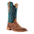 Women's R. Watson L8305-2 Blue and Tan with Hybrid Sole, Wide Square Toe, and Walking Heel