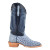 Men's R. Watson 4516-2 Sly Blue Full Quill Ostrich with Wide Square Toe and Walking Heel