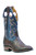 Women's Boulet 0299 Brown and Blue with Rubber Sole, Round Toe, and Roper Heel
