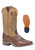 Men's Boulet 0231 Brown with Saddle Vamp, Rubber Sole, Wide Square Toe, and Stockman Heel