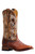 Men's Boulet 6325 Brown and Tan with Wide Square Toe and Stockman Heel