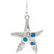 Silver Blue Crystal Inlay Starfish Earrings