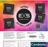 24 x Exs Jumbo Extra Large Size Condoms | Super King Size Nominal Width 69mm | Length: 221mm |