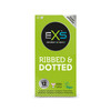 Exs Ribbed Dotted Flared Condoms | Pack of 12 | Vegan | Orgasmic Stimulation Condoms