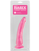  Pipedream Basix Rubber Works Slim 7" Dildo Dong Pink | With Suction Cup Unisex
