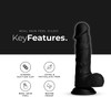 PleasureHub Realistic Silicone Dildo 7 Inches Dong | Black Real Skin Feel | With Suction Cup