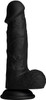 PleasureHub Realistic Silicone Dildo 7 Inches Dong | Black Real Skin Feel | With Suction Cup