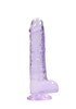 RealRock Realistic 8" Inch / 19cm Dildo with Balls | Purple Rocksolid Super Flexible Dildo