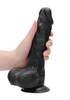 Real Rock Realistic Dildo Dong 8" Inch With Balls Black | Suction Cup Strap-On | Unisex Dildos Sex Toy