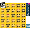 Exs Emoji Dotted Condoms Pack Of 100 | Flared Teat Ended 52mm Width | CE Mark