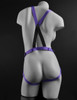 Pipedream Dillio 7" Inch Strap-On Suspender Harness Dildo Set Purple | Suction Strap On Compatible