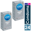 24 Exs Snug Fit Condoms | 2 x Pack 12 | Smaller Size Tighter Trim Close Fit | Vegan Condoms