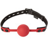 Sportsheets Saffron Ball Gag Red Premium Quality Silicone Leather Metal Locking