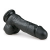  EasyToys Realistic Dildo 17.5cm Long - Black Suction Cup Strap-On Sex Toy Dildo