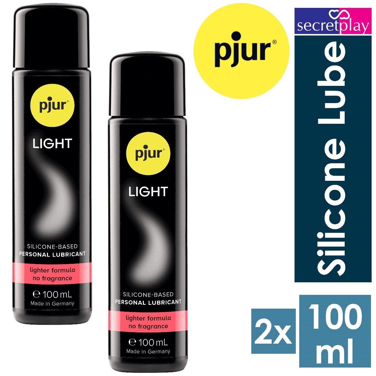 2 x Pjur Light Silicone Based Personal Lubricant 100ml I Massage Gel Sex  Lube