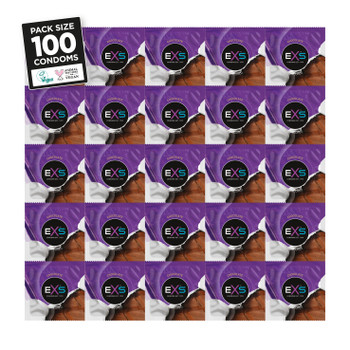 100 x Exs Chocolate Flavoured Condoms | Vegan | Bulk Sealed Wholesale Pack |