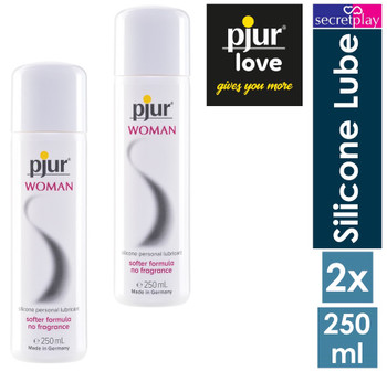  2 x Pjur Woman Silicone Based Lubricant 250ml Stimulating Longer Pleasure Sex Lube
