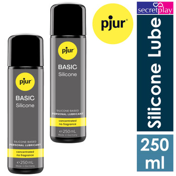 2 x Pjur Basic Silicone Based Lubricants | 250 ml | Long Lasting Anal | Personal Sex Lube 