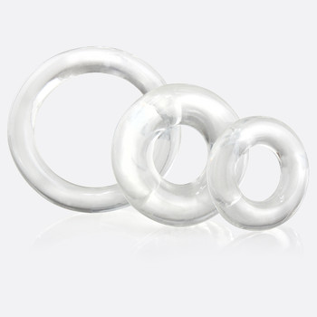 Screaming O RingO x 3 Clear Penis Cock Ring | 3 Size Sensations Erection Reusable 