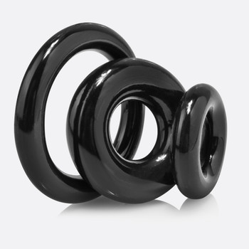 Screaming O RingO x 3 Black Penis Cock Ring, 3 Size Sensations Erection Reusable Sex Toy 