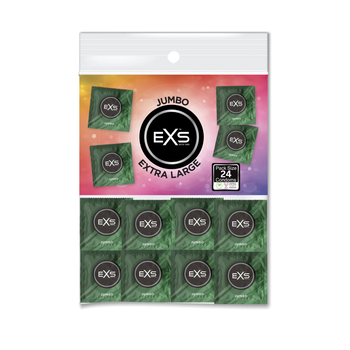 24 x Exs Jumbo Extra Large Size Condoms | Super King Size Nominal Width 69mm | Length: 221mm |