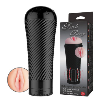 Baile Pink Pussy Vagina Male Masturbator | Multi Speed Vibrator Stroker | Sex Toy