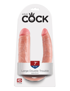 Pipedream King Cock Realistic 7" Dildo | Large Double Penetration Trouble Ended Dildo Sex Toy