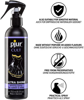 Pjur Cult Ultra Shine 250 ml | Dressing Aid Shining Spray For Latex Rubber Clothes