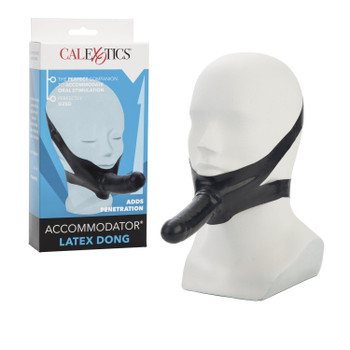 CalExotics Accommodator Dong | Face Strap On Dildo | Black Amazing Oral Pleasure | Black