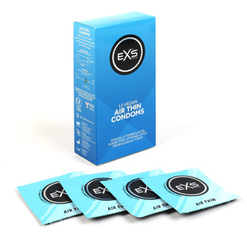 Exs Air Thin Condoms | Pack of 12 |  0.045 mm Thickness | Sensitive Latex Condoms |