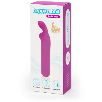  Happy Rabbit Rechargeable Rabbit Ears Bullet Vibrator | Purple Silicone Waterproof