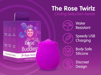 Skins Rose Buddies Rose Twirls |  Vibrators Clitoral Tongue Stimulator  | Women Sex Toys