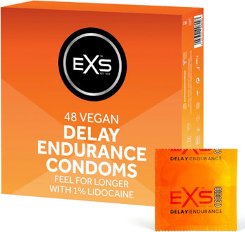 48 Exs Endurance Delay Condoms Box | Long Lasting Lovemaking Climax Performance