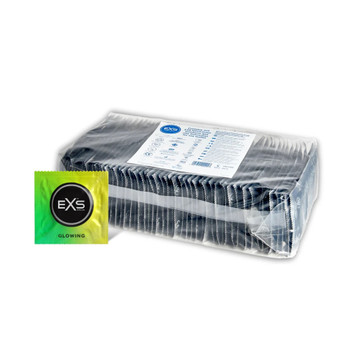 Exs Glow in The Dark Condoms Pack 100 | Latex Silicone Lubricated Vegan